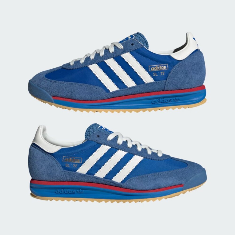 NIB Adidas SL 72 RS Shoes Sneakers Size 9.5 Leather Blue Mens Running Athletic
